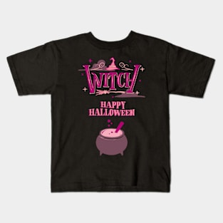 Witch Kawaii Pink Halloween Happy Kids T-Shirt